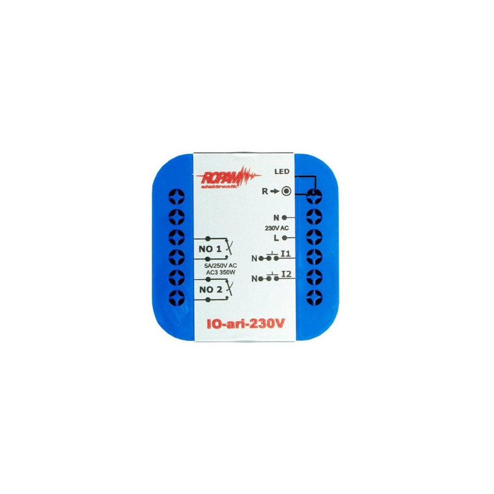 Ropam io-ari-230v bezprzewodowy, douszkowy, dwukanałowy sterownik  230vac, 2xno, 2xin (n).
