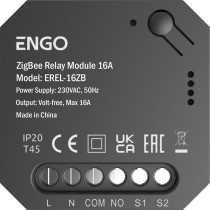 Engo controls erel-16zb - smart relay inteligentny przekaźnik zigbee do systemu engo smart, 1x16a, no-com