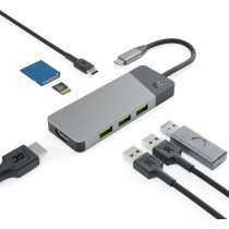 Hub usb 7w1 green cell connect 3x usb-a 3.1 hdmi  4k 60hz 1x usb-c pd 85w
