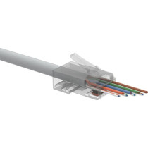 Wtyk sieciowy konektor solarix uniwersalny easy rj45 cat.6 utp przelotowy sxrj45-6-utp-easy 100szt