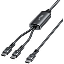 Unitek kabel 2w1 usb-c pd 100w silikonowy 1,8 m