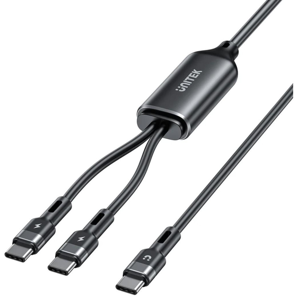 Unitek kabel 2w1 usb-c pd 100w silikonowy 1,8 m