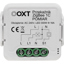 Moduł oxt przekaźnik 1 obw. pomiar 16a zigbee tuya
