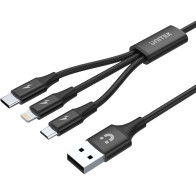 Unitek przewód ładujący usb 3 w 1 czarny