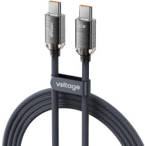 Kabel usb-c / usb-c voltage purecrystal 100w pd 200cm czarny