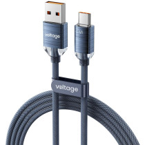 Kabel usb-a / usb-c voltage purecrystal 66w 200cm niebieski