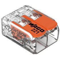 Szybkozłączka uniwersalna linka/drut 2x 0,2-4mm2 wago 221-412 (paczka 100szt.)