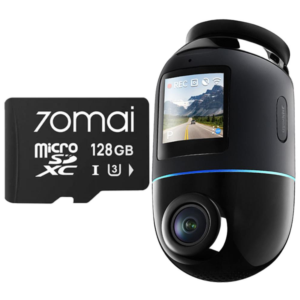 Wideorejestrator 70mai x800 dash cam 4k omni czarny + microsd 70mai 128gb
