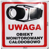 Naklejka obiekt monitorowany 20x20 6039