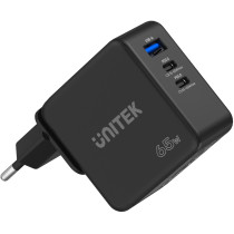 Ładowarka sieciowa unitek gan, pd 65w, podróżna, 3 porty
