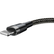 Kabel usb-a / lightning iphone baseus cafule calklf-ag1 50cm apple 2.4a czarno-szary w oplocie