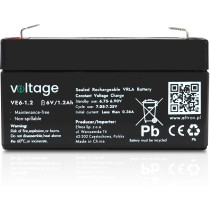 Akumulator agm voltage 6v 1,2ah ve6-1.2 (żywotność 6-9 lat)