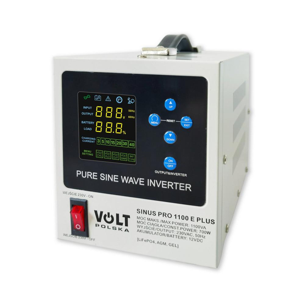 Przetwornica volt polska sinuspro 1100e plus 12/230v (700/1100w) [agm, gel, lifepo4