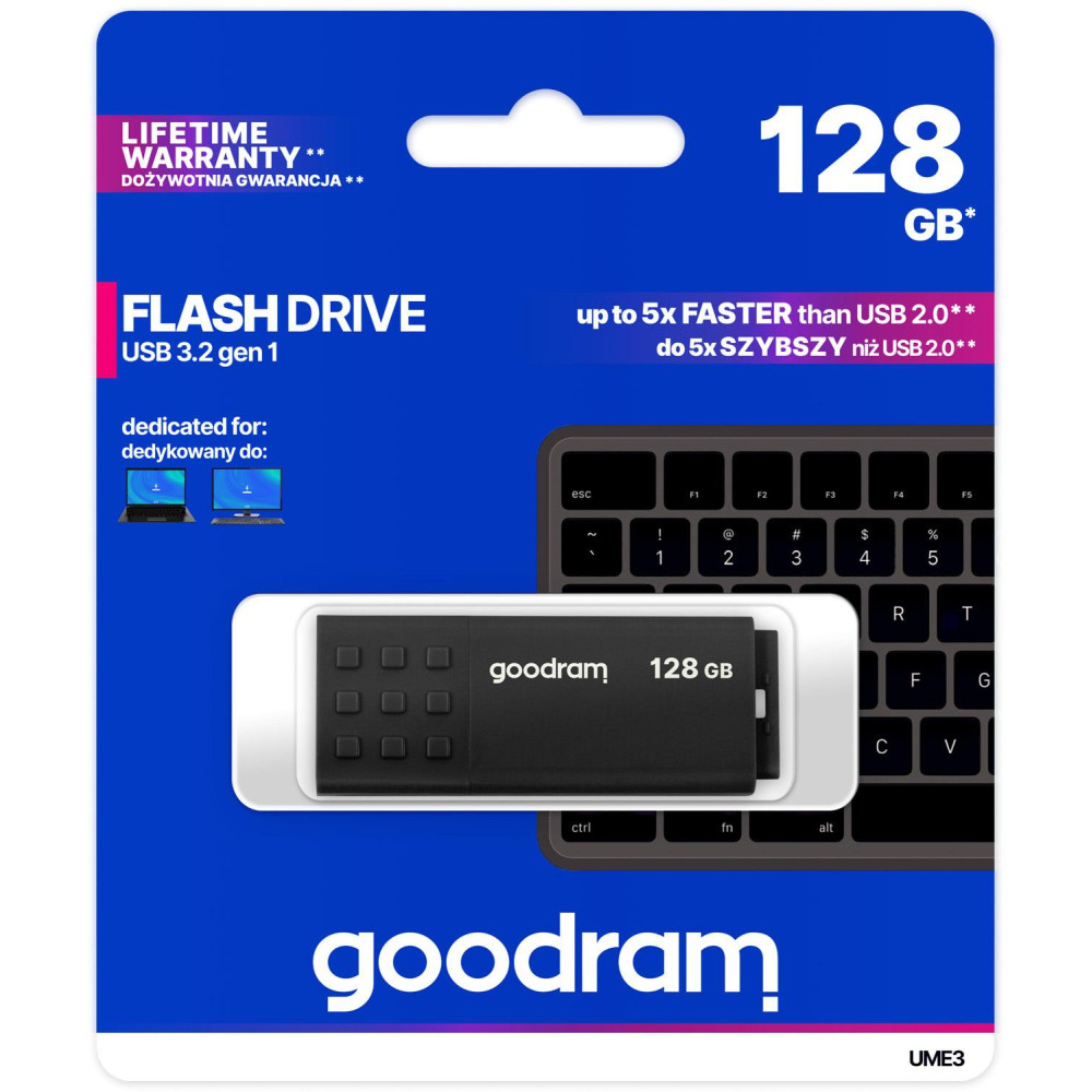 Pendrive goodram ume3 128gb usb 3.0 czarny