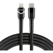 Kabel usb-c / lightning apple iphone led rgb everactive cbb-1cir 100cm pd 27w