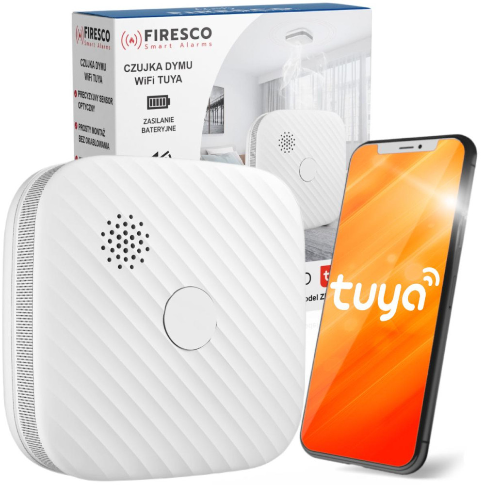 Czujnik dymu firesco zr153sw cb z wifi aplikacja tuya