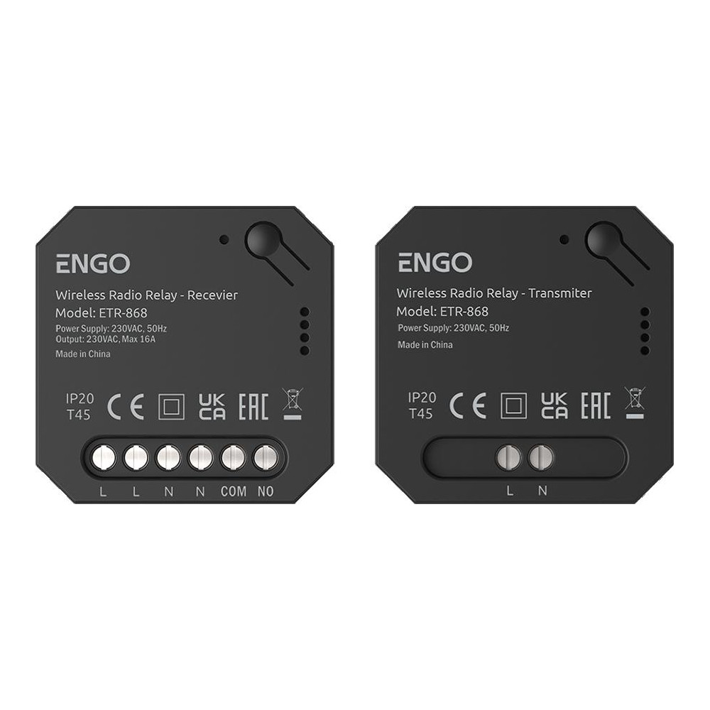Engo controls etr-868 - przekaźnik bezprzewodowy engolink, sterowany radiowo, 868mhz, 230v