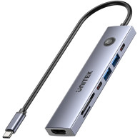 Unitek hub usb-c 7w1 4k@60hz, pd 100w