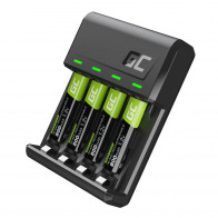 Ładowarka green cell vitalcharge + zestaw akumulatorków 4x aaa r03 800 mah grsetgc02
