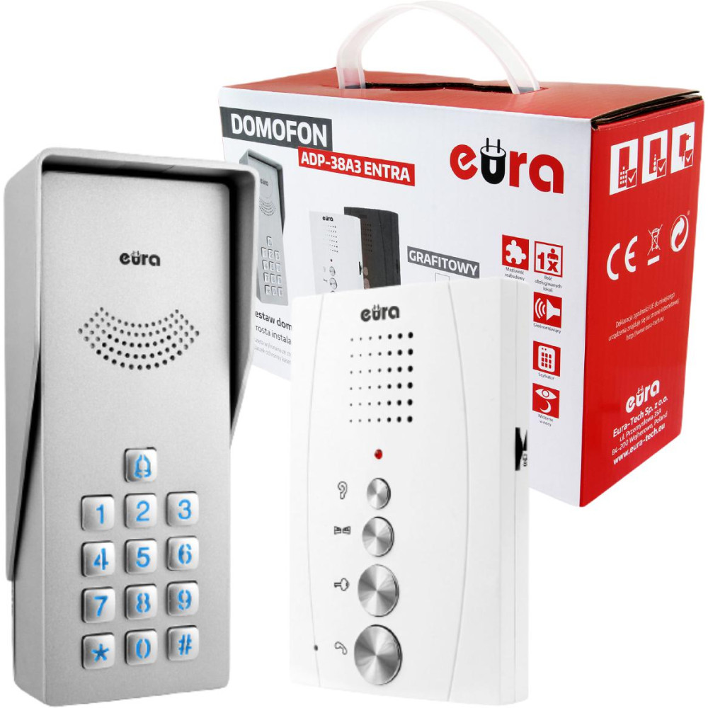 Domofon Eura Adp-38A3 Entra Bialy