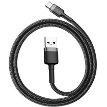 Kabel usb-a / usb-c baseus cafule catklf-bg1 100cm 3a qc 3.0 czarno-szary w nylonowym oplocie