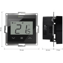 Engo controls e55-b - internetowy, podtynkowy regulator temperatury do ramki 55x55, wi-f