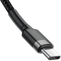 Kabel usb-c / usb-c baseus cafule catklf-hg1 200cm 60w 3a pd 2.0 qc 3.0 czarno-szary w oplocie