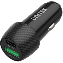 Unitek ładowarka samochodowa 38w usb-a usb-c qc3..0