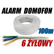 Przewód alarmowy domofonowy ytdy 6x0,5 - 100m