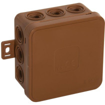 Puszka natynkowa pusta 12 wlotów viplast v5 klik brązowa ip54 75x75x41mm 035-02