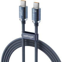 Kabel usb-c / usb-c voltage purecrystal 100w pd 200cm niebieski