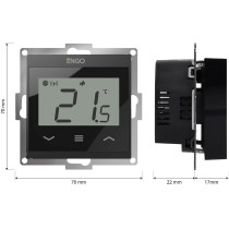 Engo controls e55-b - internetowy, podtynkowy regulator temperatury do ramki 55x55, wi-f