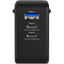 Ładowarka sieciowa unitek 65w gan quick charge (2x usb-c pd + usb-a)