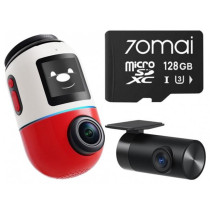 Wideorejestrator 70mai x800 dash cam 4k dual omni set red + karta pamięci 70mai 128gb