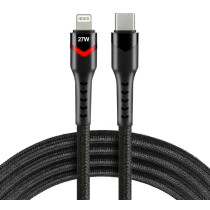 Kabel usb-c / lightning apple iphone led rgb everactive cbb-1cir 100cm pd 27w