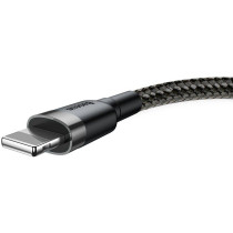 Kabel usb-a / lightning iphone baseus cafule calklf-ag1 50cm apple 2.4a czarno-szary w oplocie