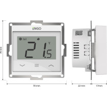Engo controls e55-w - internetowy, podtynkowy regulator temperatury do ramki 55x55, wi-f