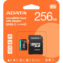 Adata karta pamięci microsd premier pro 256 gb uhs1 u3 v30 a2 + adapter