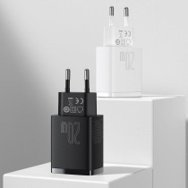 Ładowarka sieciowa baseus compact quick charger ccxj-b01 20w 1x usb-a 1x usb-c pd 3.0 qc 3.0 czarna